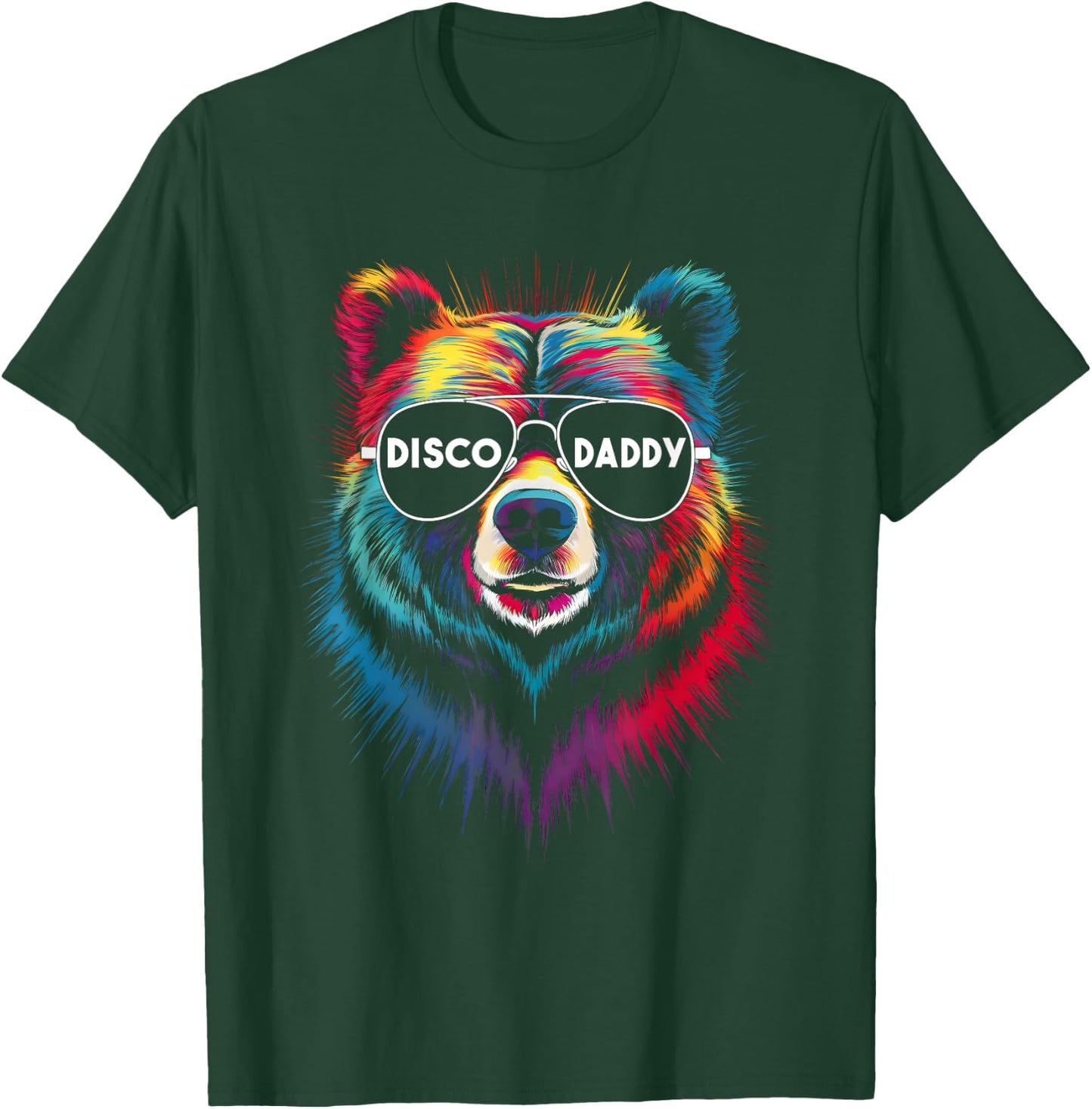 Disco Daddy Fun Disco Bear Graphic for Music Lovers T-Shirt - T-Shirt | Forest