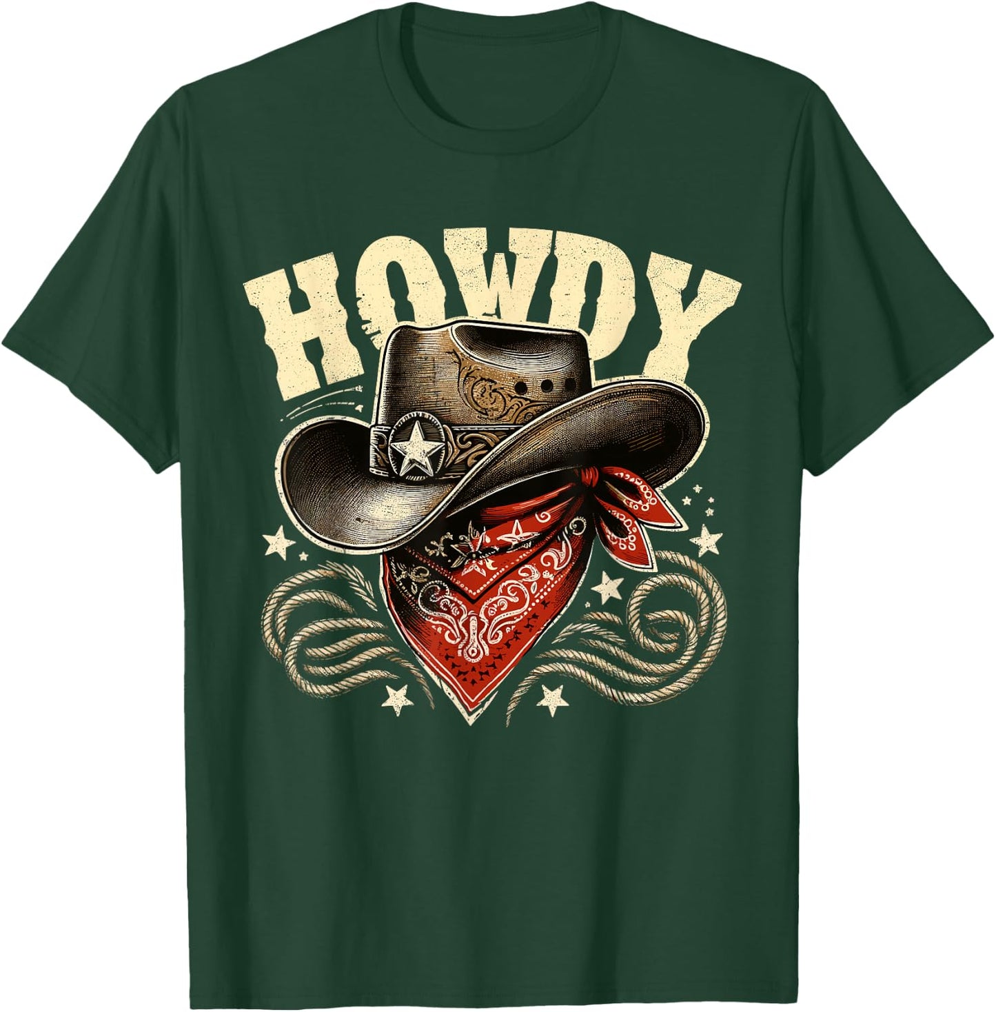 Howdy Cowboy Hat Western Rodeo T-Shirt - T-Shirt | Forest
