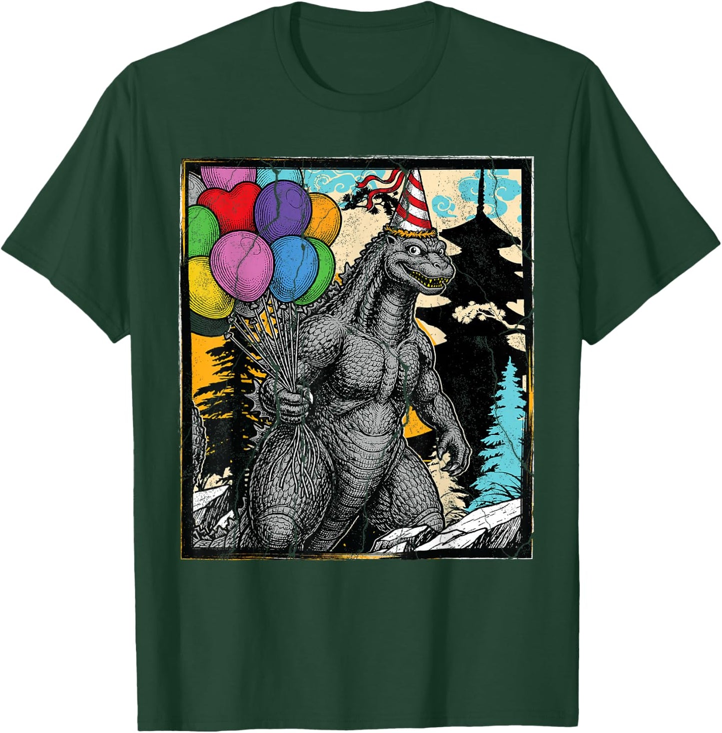 Kaiju Birthday Party Japanese Monster Japan Poster T-Shirt - T-Shirt | Forest
