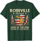 Roseville Michigan USA Flag 4th Of July T-Shirt - T-Shirt | Forest