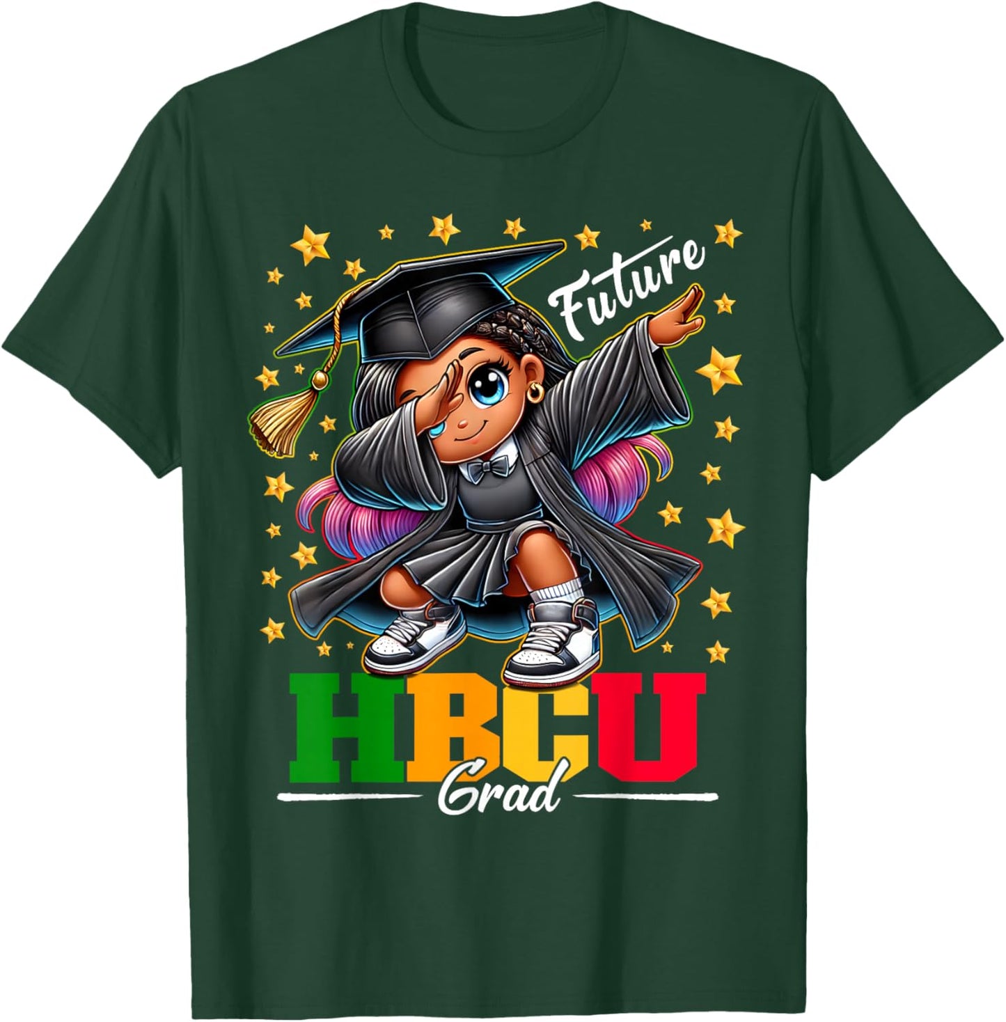 Proud Historical Black Colleges and Universities Future HBCU Grad Dabbing Girl Graduation for Girls Kids - Black - Small T-Shirt - T-Shirt | Forest