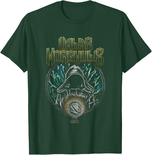 Game Of Thrones Valar Morghulis Faceless Man Retro Badge T-Shirt - T-Shirt | Forest