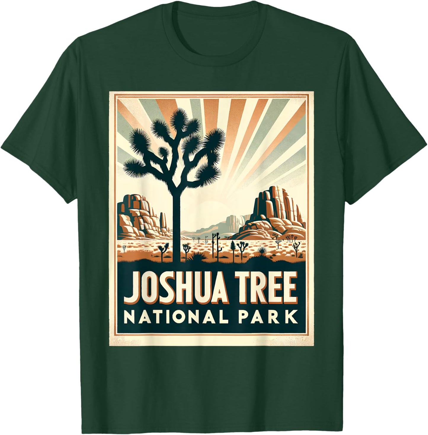 Joshua Tree National Park Vintage Hiking Camping Outdoor T-Shirt - T-Shirt | Forest