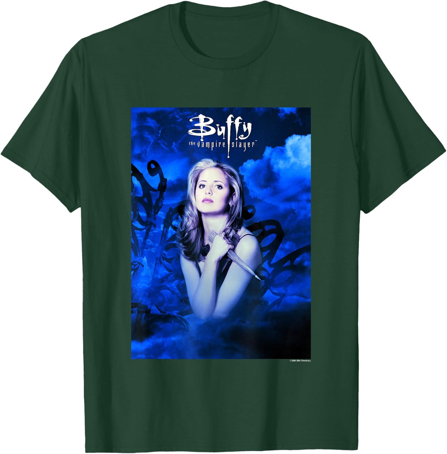 Buffy The Vampire Slayer Vintage Blue Buffy Summers Portrait T-Shirt - T-Shirt | Forest