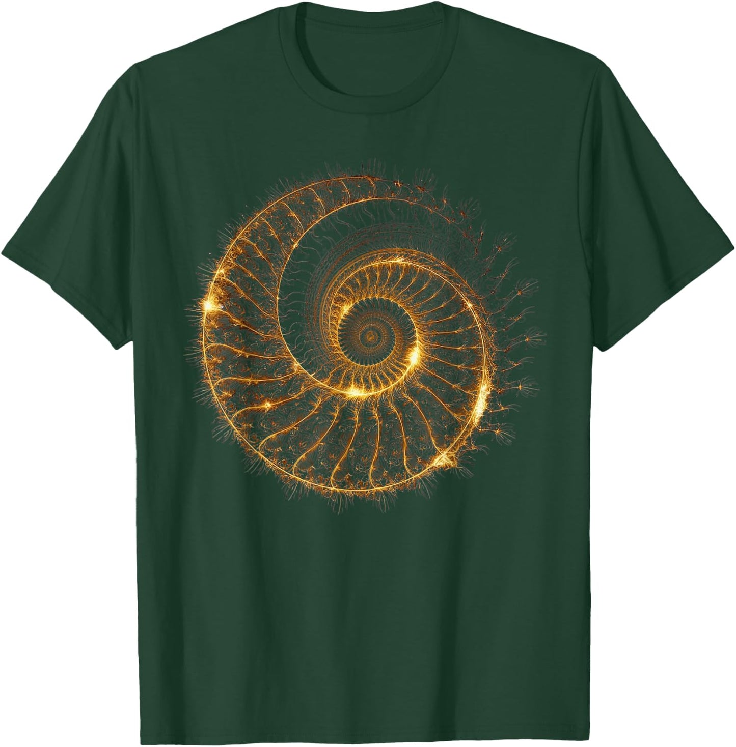 Fibonacci Spiral Ratio Mathematicians Sacred Geometry T-Shirt - T-Shirt | Forest