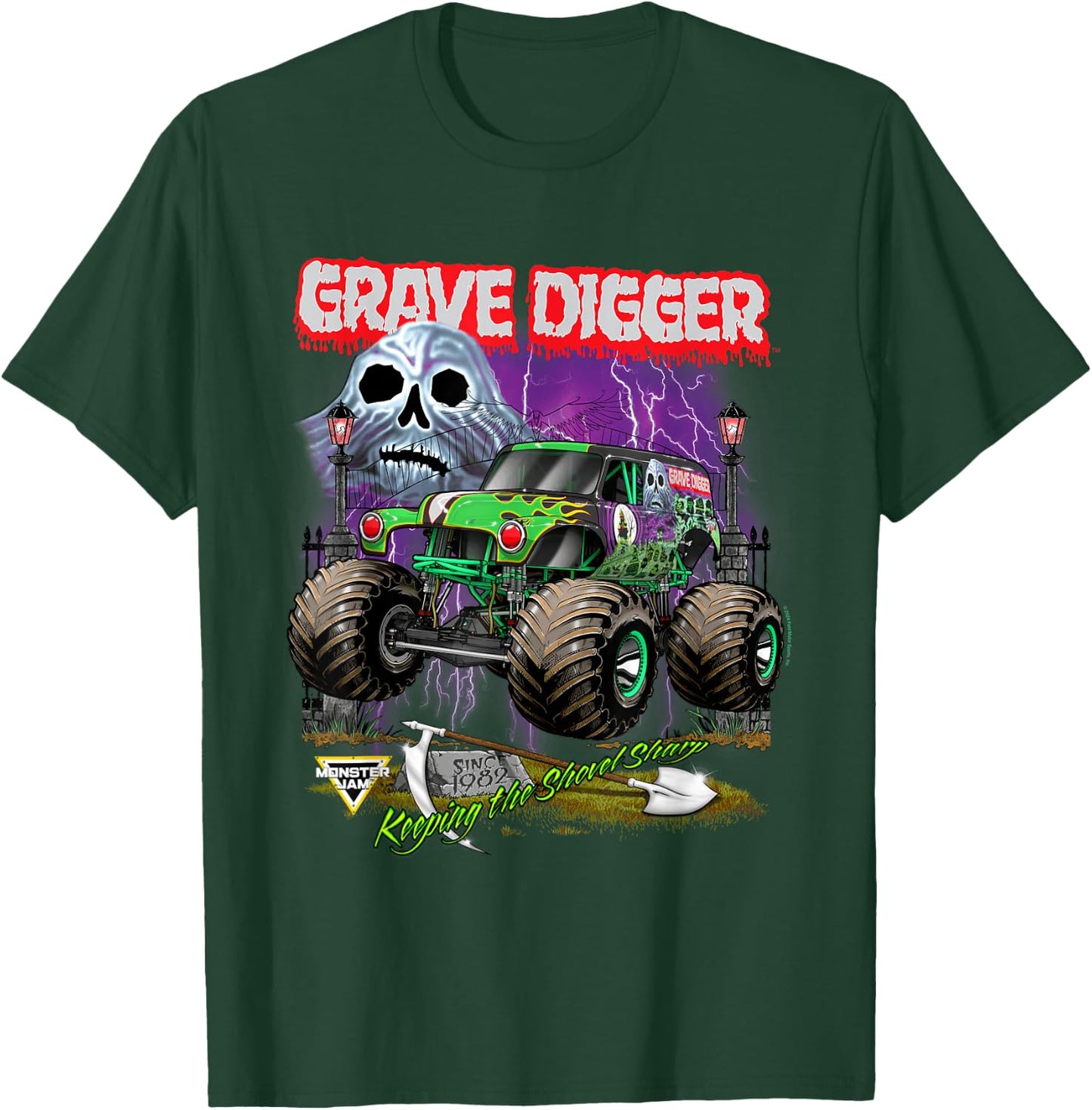 Monster Jam Grave Digger Shovel Sharp T-Shirt - T-Shirt | Forest