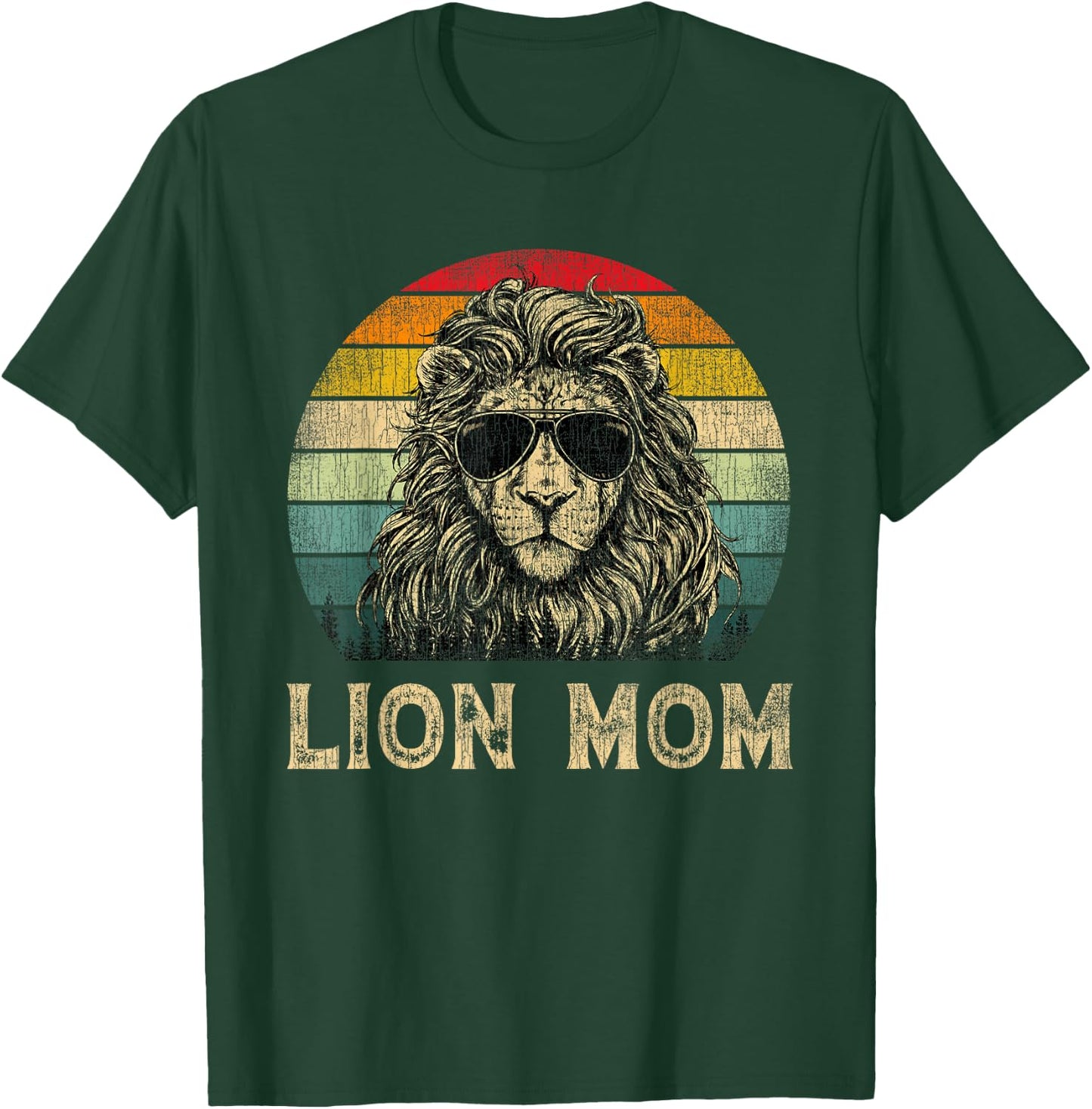 Vintage Lion Mom Lion Lovers Mommy Mother's Day T-Shirt - T-Shirt | Forest