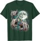 Three Rhino Moon | 3 Howling Rhinos Safari Animal Parody T-Shirt - T-Shirt | Forest