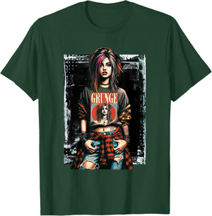 Punk Grunge Girl Graffiti 90s Retro Distressed Vintage T-Shirt - T-Shirt | Forest
