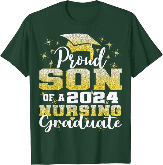 Proud Son Class Of 2024 Nursing Graduate Nurse T-Shirt - T-Shirt | Forest