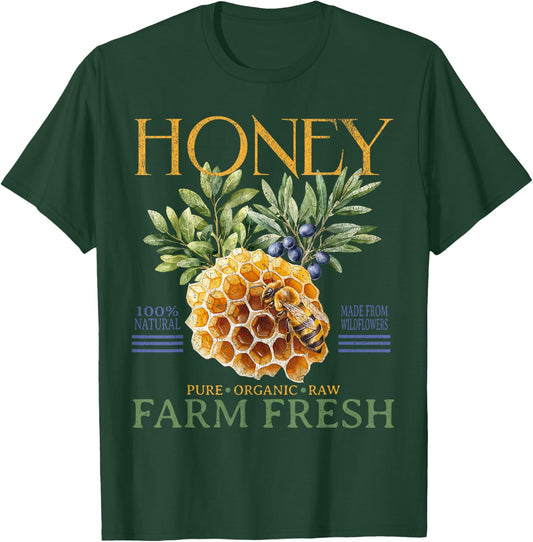 Farm Fresh Sweet Honey Locally Homegrown Farmer's Market T-Shirt - T-Shirt | Forest