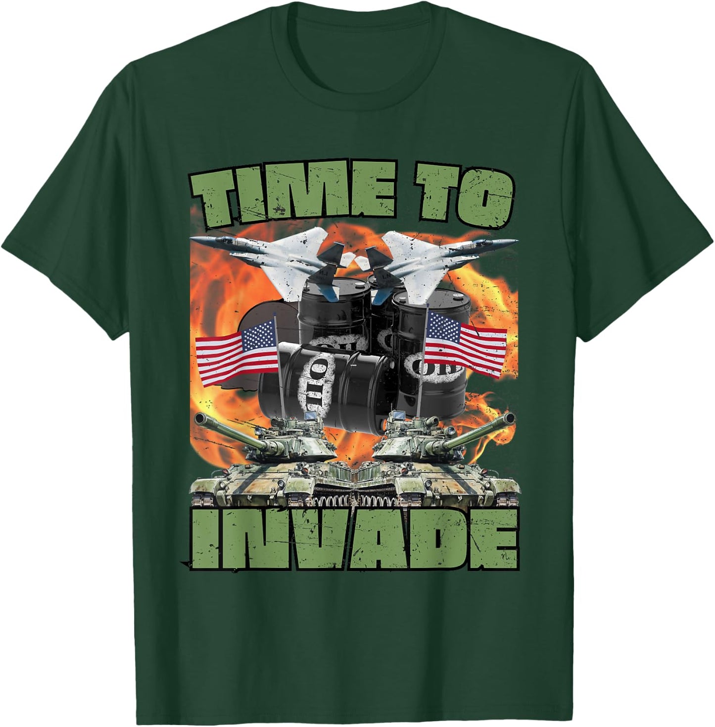 Funny America Wants Oil Meme American Patriotic Men T-Shirt - T-Shirt | Forest