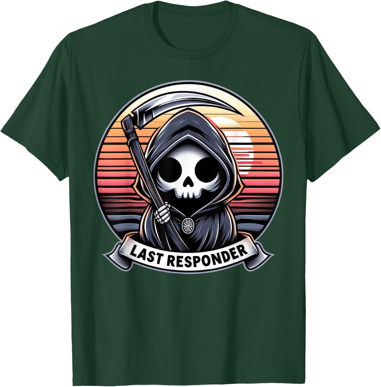 Grim Reaper Funny Dark Meme Mortician Last Responder Vintage T-Shirt - T-Shirt | Forest