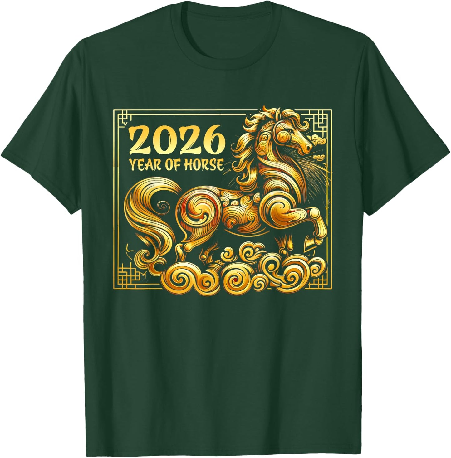 Happy Chinese New Year 2026 - Lunar New Year Horse Red 2026 T-Shirt - T-Shirt | Forest