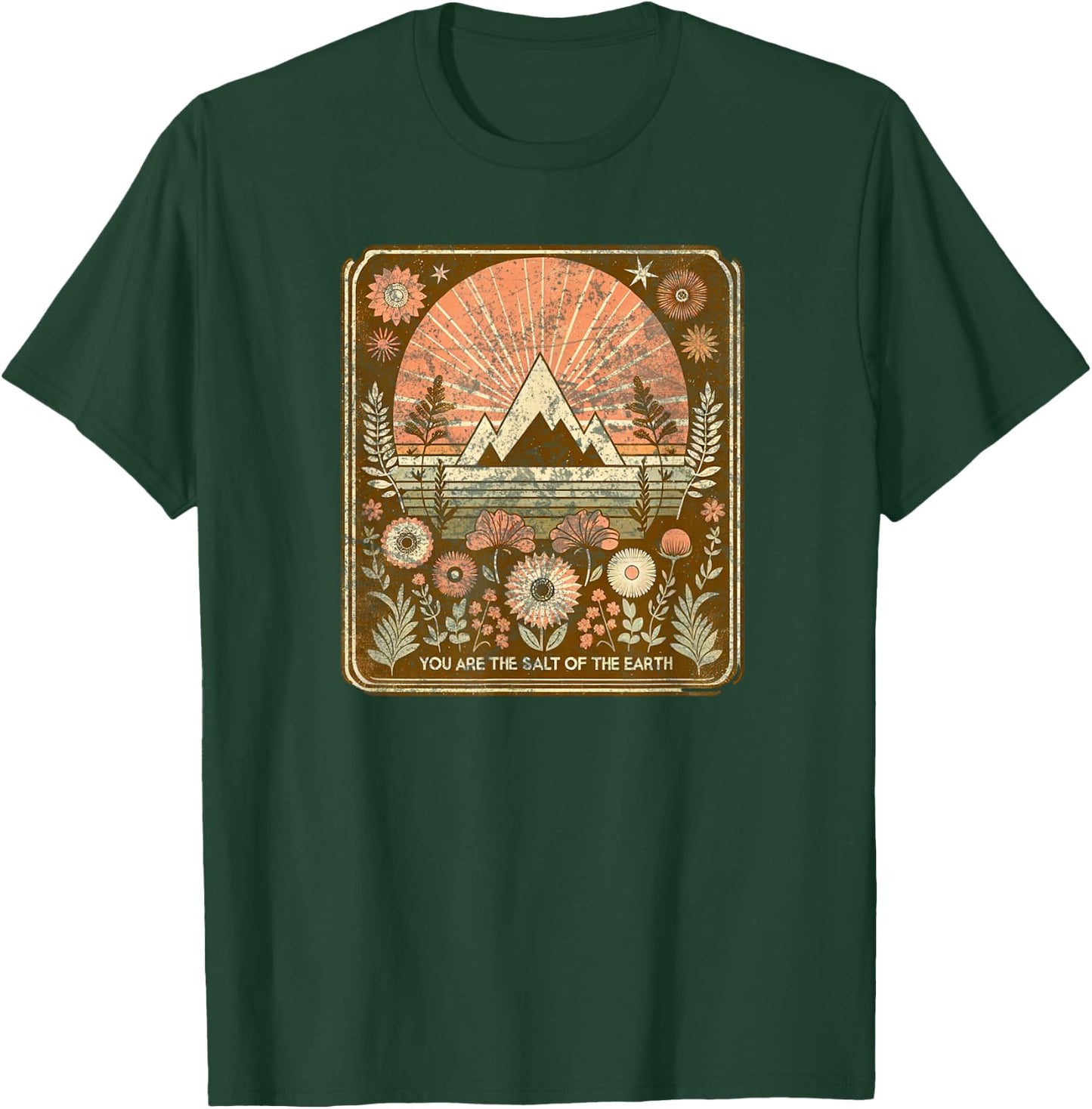Christian Boho Salt Of The Earth Retro Bible Verse T-Shirt - T-Shirt | Forest