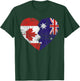 Australian Canadian Flags Heart | Canada Australia Roots T-Shirt - T-Shirt | Forest