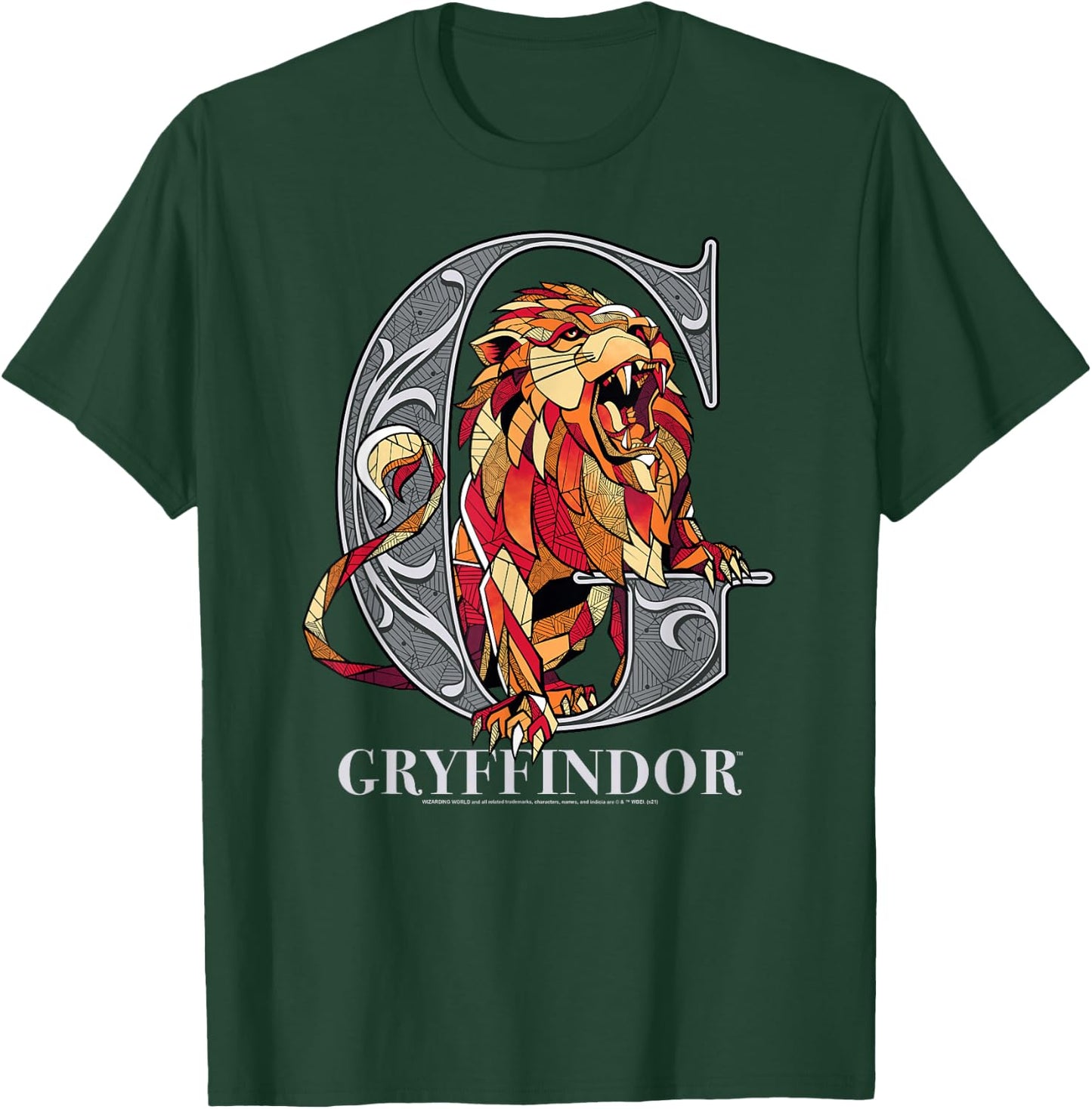 Harry Potter Mosaic Gryffindor with Lion Small T-Shirt - T-Shirt | Forest