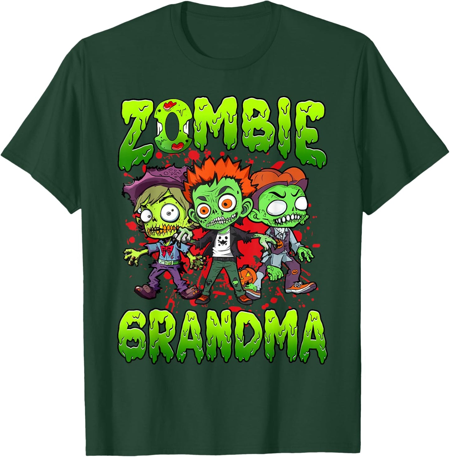 Zombie Grandma Halloween Costume Family Matching , Small, Black T-Shirt - T-Shirt | Forest
