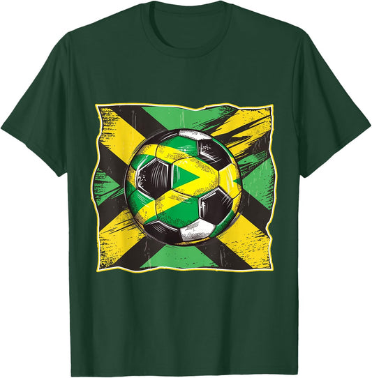Jamaican Football Jamaica Flag Soccer Souvenir T-Shirt - T-Shirt | Forest