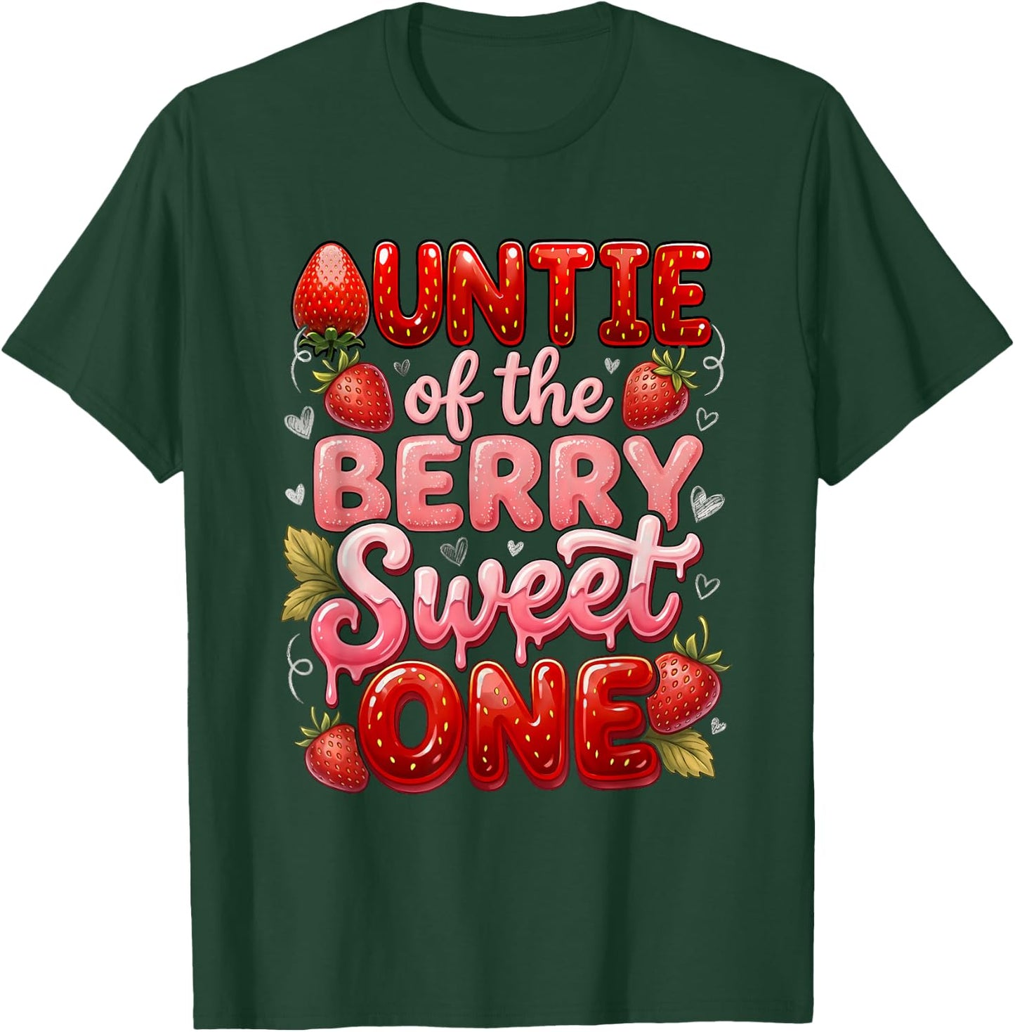 Aunt Auntie of The Berry Sweet One Cute First Birthday T-Shirt - T-Shirt | Forest
