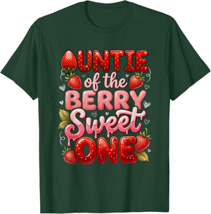 Aunt Auntie of The Berry Sweet One Cute First Birthday T-Shirt - T-Shirt | Forest