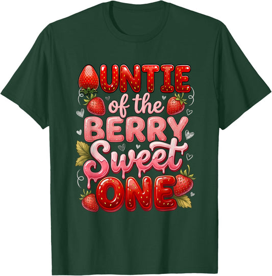 Aunt Auntie of The Berry Sweet One Cute First Birthday T-Shirt - T-Shirt | Forest