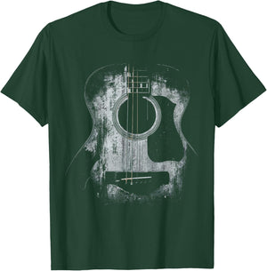 Distressed Acoustic Guitar Player Rock & Roll T-Shirt - T-Shirt | Forest