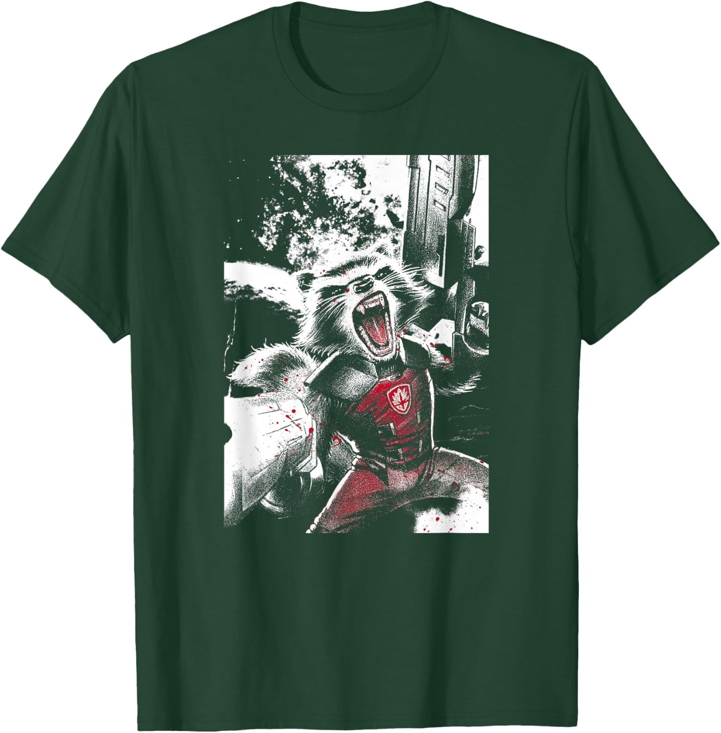 Marvel Guardians of The Galaxy Rocket Raccoon Roar Poster Small T-Shirt - T-Shirt | Forest