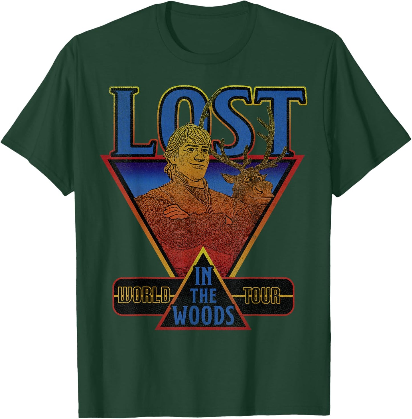 Disney Frozen 2 Kristoff & Sven Lost In The Woods World Tour T-Shirt - T-Shirt | Forest