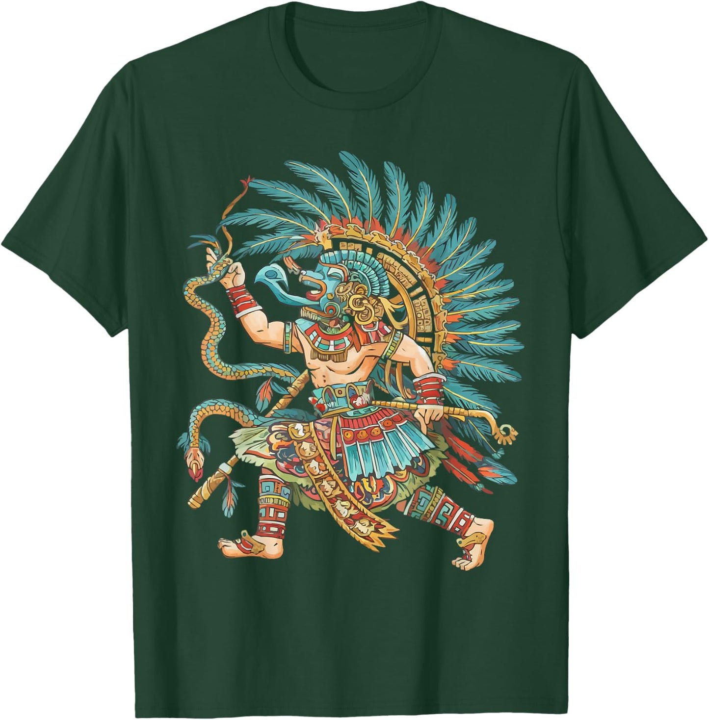 Aztec God Aztec Culture Mayan Indigenous Tlaloc Statue T-Shirt - T-Shirt | Forest