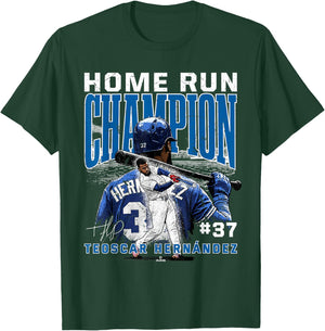 Home Run Champion Teoscar Hernandez Los Angeles MLBPA T-Shirt - T-Shirt | Forest