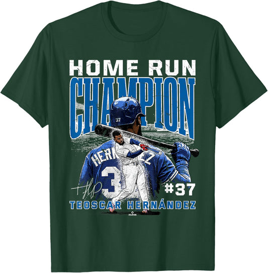 Home Run Champion Teoscar Hernandez Los Angeles MLBPA T-Shirt - T-Shirt | Forest