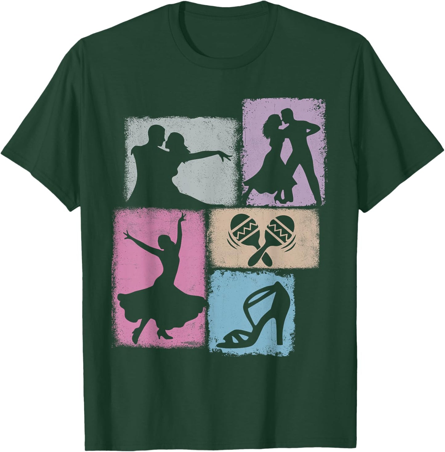 Salsa Vintage Collage Dancing Salsa T-Shirt - T-Shirt | Forest