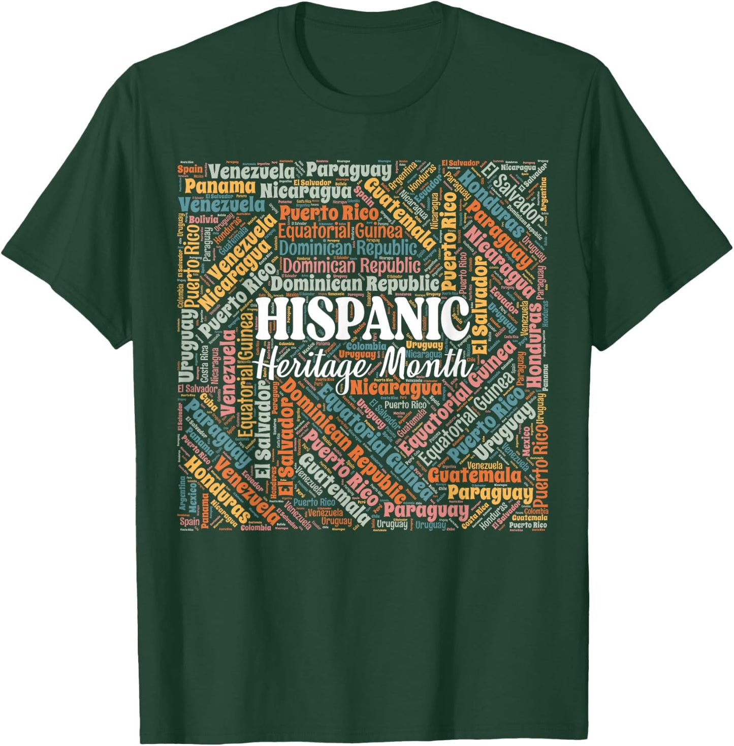 Hispanic Heritage Month All Latin Countries Latino Pride T-Shirt - T-Shirt | Forest