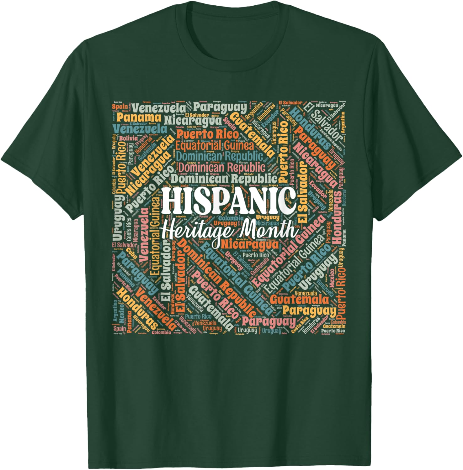Hispanic Heritage Month All Latin Countries Latino Pride T-Shirt - T-Shirt | Forest