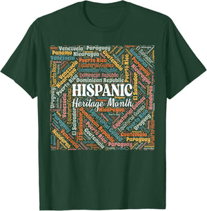 Hispanic Heritage Month All Latin Countries Latino Pride T-Shirt - T-Shirt | Forest