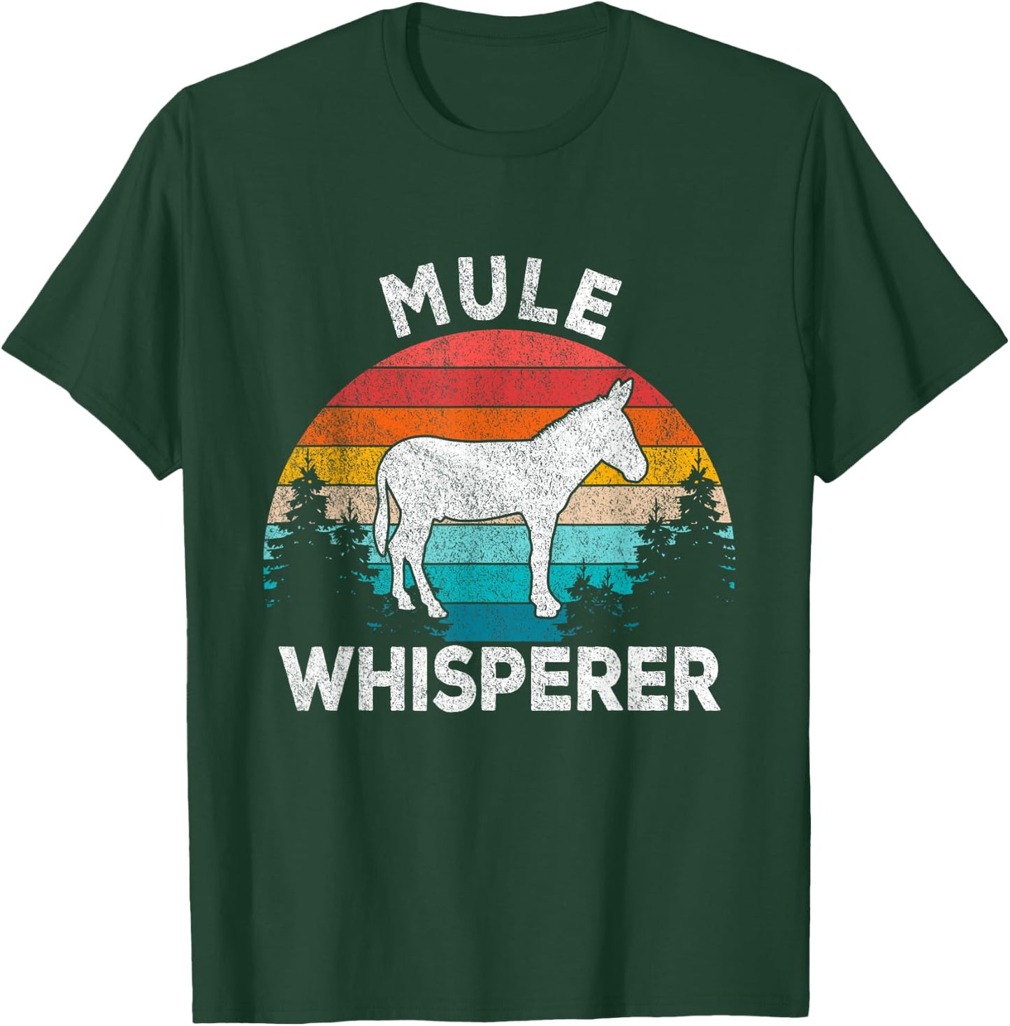 Funny Mule Lover Mule Boy Girl Gift Mule Whisperer Mule Lover Retro T-Shirt - T-Shirt | Forest