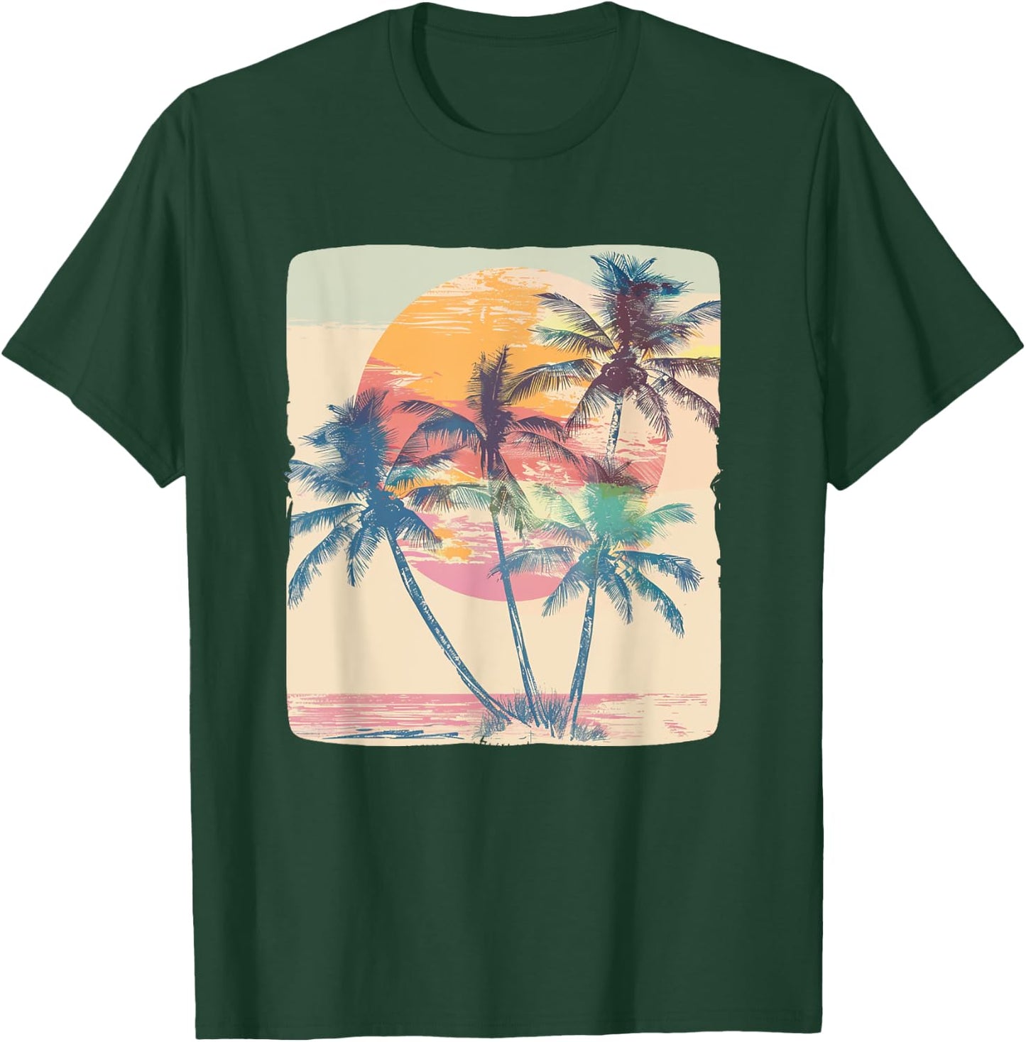 Vintage Palm Trees for a Classic Vacation Look T-Shirt - T-Shirt | Forest