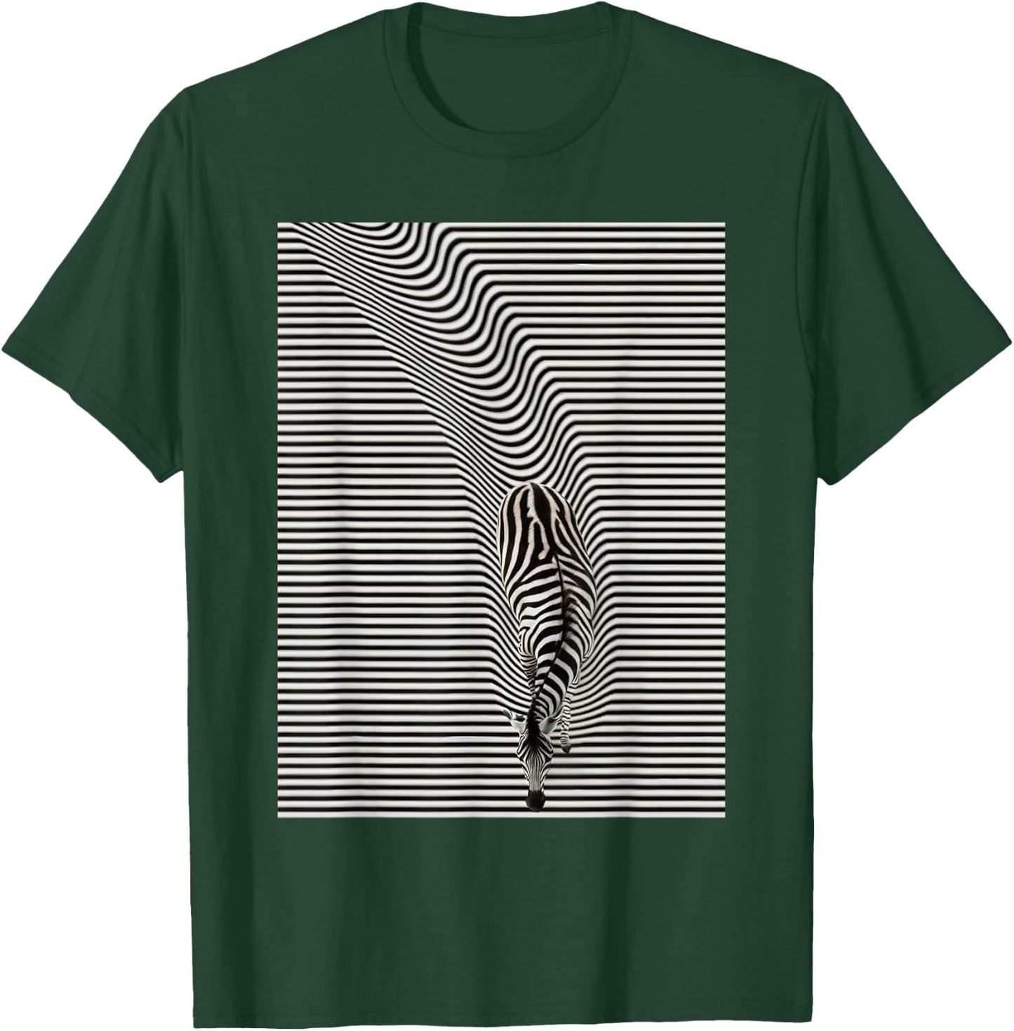 Zebra optical illusion, men's, women's, kids T-Shirt - T-Shirt | Forest