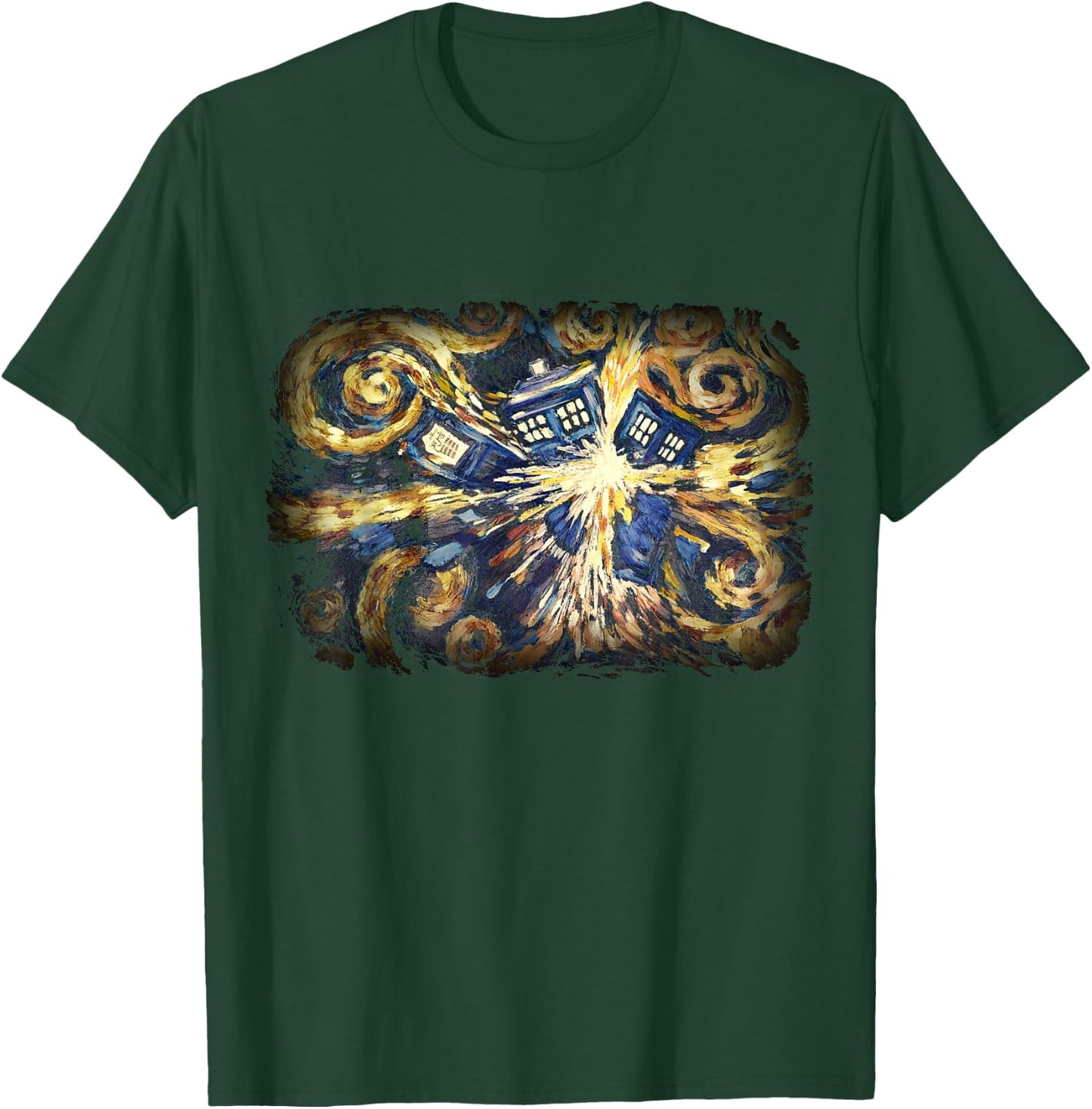 Art Tardis Van Gogh Time Travel Sci-Fi Fan T-Shirt - T-Shirt | Forest