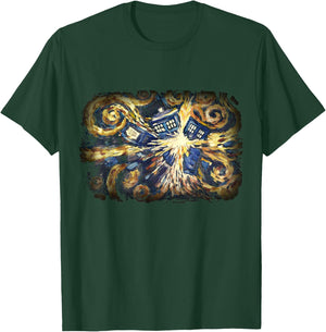 Art Tardis Van Gogh Time Travel Sci-Fi Fan T-Shirt - T-Shirt | Forest