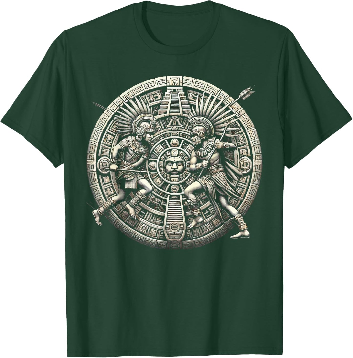 Aztec Warrior Mayan Indigenous Mexican Aztec Jaguar T-Shirt - T-Shirt | Forest