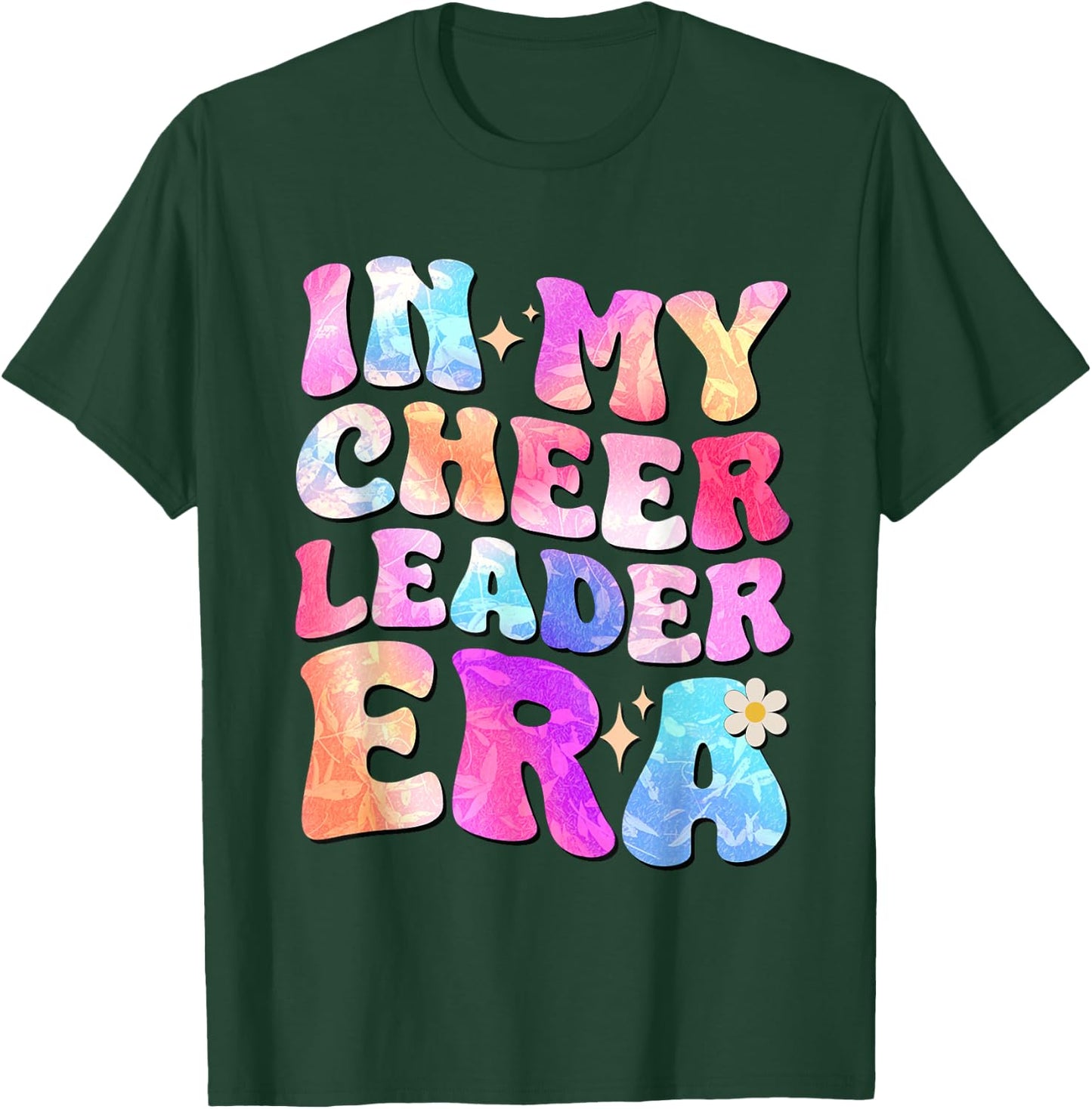 Groovy In My Cheer Leader Era Cheerleader Cheerleading T-Shirt - T-Shirt | Forest