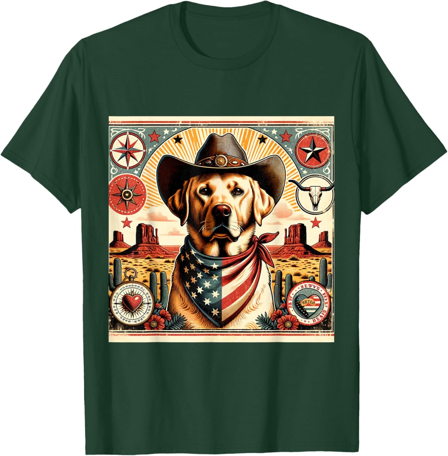 Funny Sheriff Dog Shirt Labrador Retriever Dog Mom Wild West Men Women Kids T-Shirt - T-Shirt | Forest
