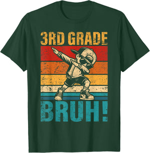 3rd Grade Bruh Dabbing Boy Third Grade Squad Boy Student T-Shirt - T-Shirt | Forest