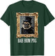 Funny Dog Bah Hum Pug Christmas Pet Holiday Photo Old Frame Men Women Kids T-Shirt - T-Shirt | Forest