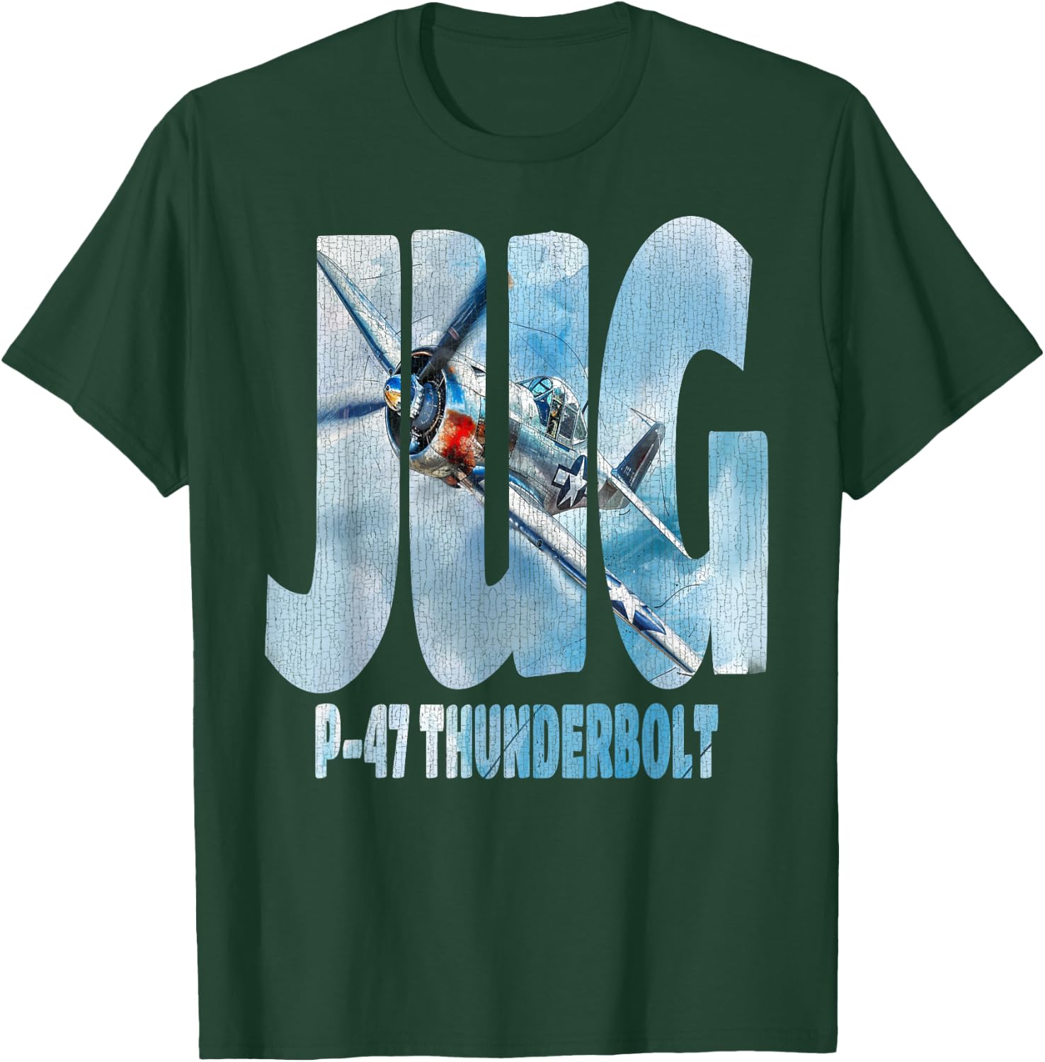 P:-47 Thunderbolt WW2 American Warbird Aviation Hobbyist T-Shirt - T-Shirt | Forest