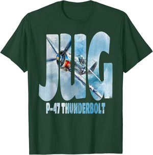 P:-47 Thunderbolt WW2 American Warbird Aviation Hobbyist T-Shirt - T-Shirt | Forest