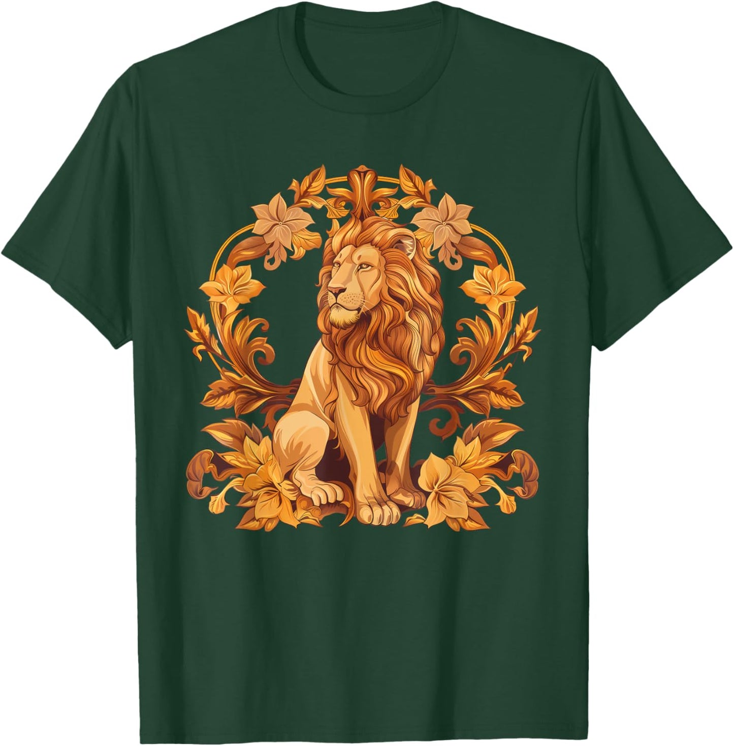 lionco. -Adults, -Kids Lion Graphic - Black, Small, Short Sleeve T-Shirt - T-Shirt | Forest