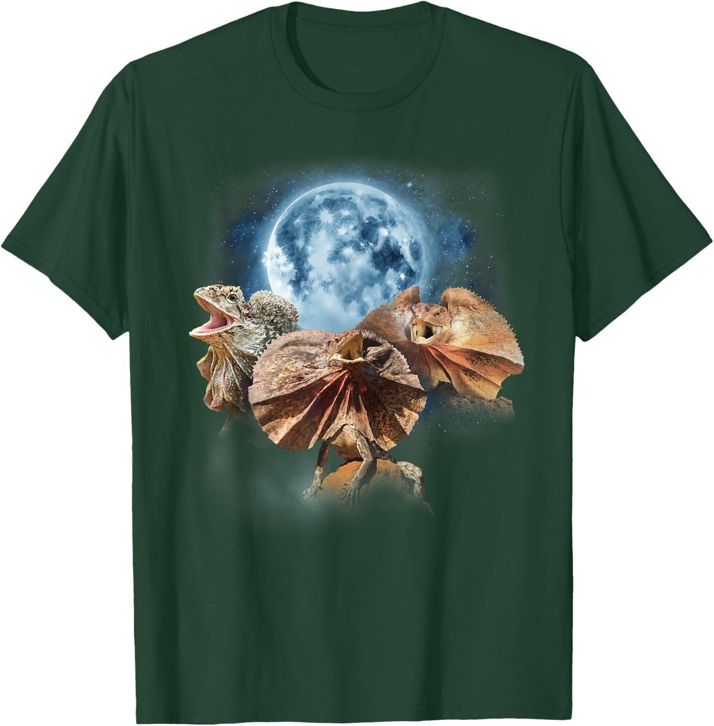 Frilled Lizard Shirt - Funny Lizards Howling at the Moon T-Shirt - T-Shirt | Forest